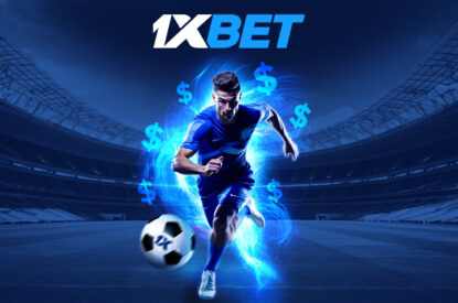 Cremonese - Como - footballeur stylisé aux couleurs de 1xBet
