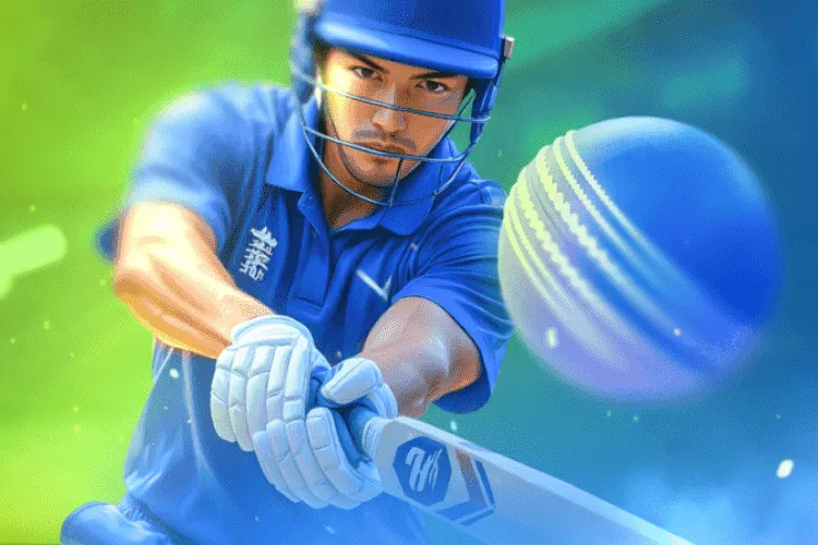 Cricket 2026 - cricket batsman in blue kit