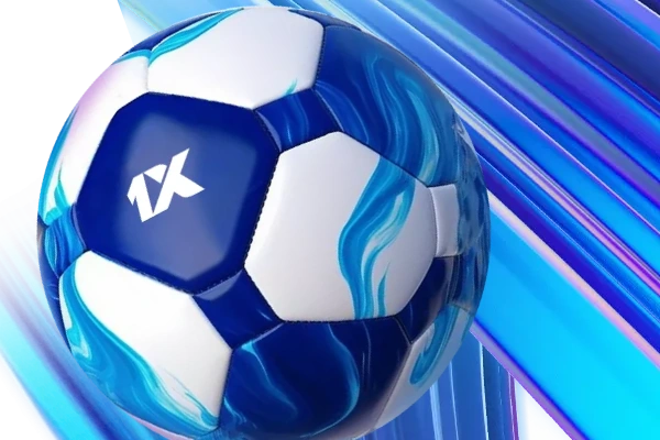 Ballon de football bleu et blanc sur fond rayé — Allemagne. Bundesliga 2026