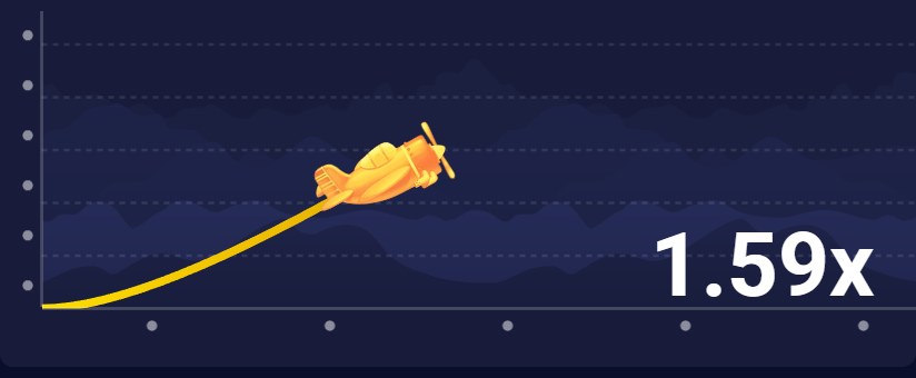 Crash round in progress: the plane climbs at 1.59x