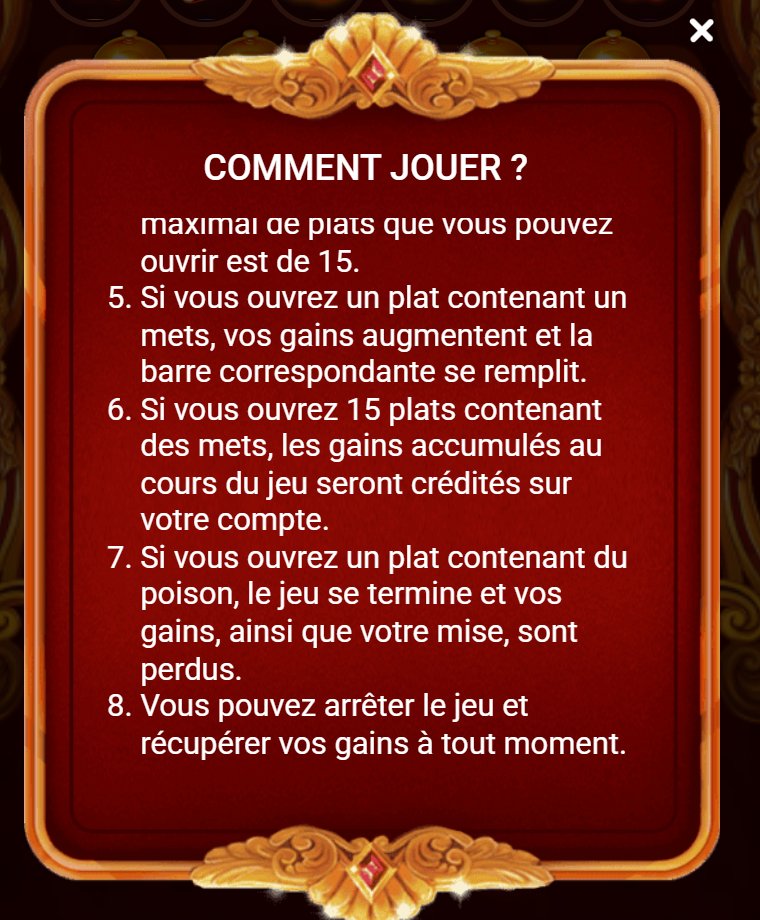 Royal Feast rules: tasty dishes and poison