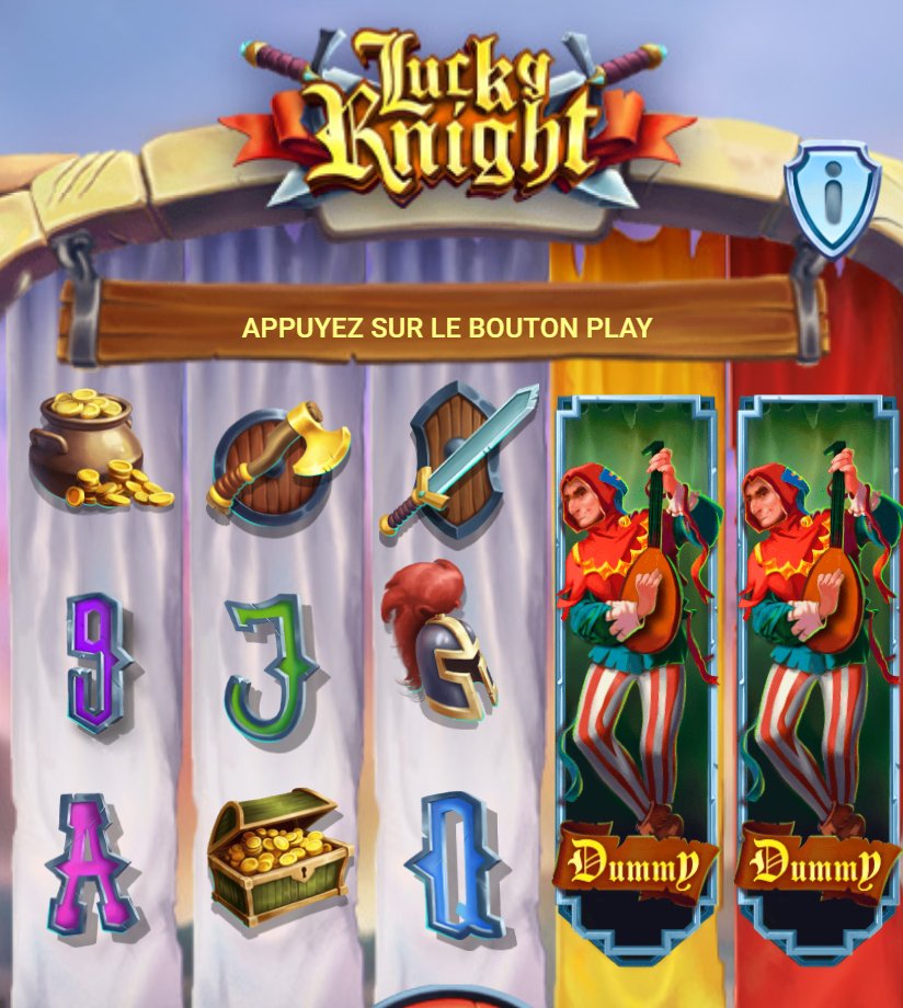Lucky Knight : 5 rouleaux avec le symbole Dummy sur les rouleaux 4 et 5