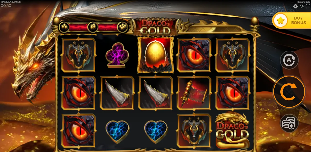 Draco's Gold - rouleaux après un tour