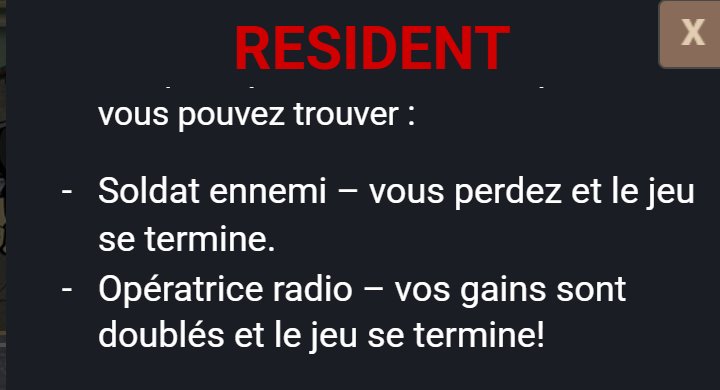 Resident: rules window on the surprises, the enemy soldier and the radio operator