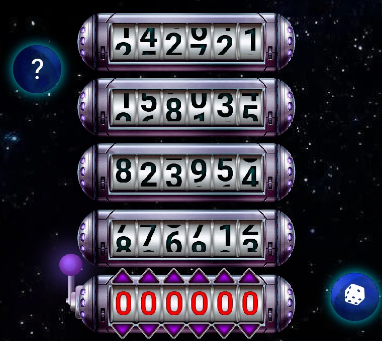 Star Lotto: digits rolling on the four reels during the draw