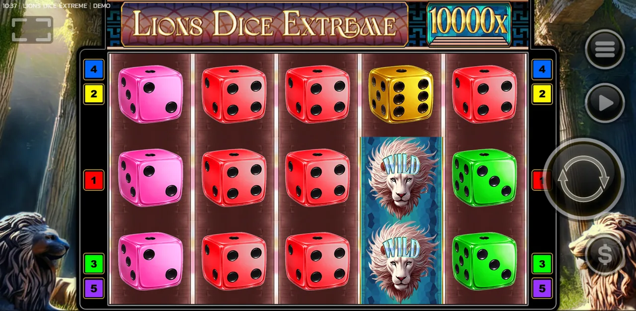 Lions Dice Extreme - reels after a spin