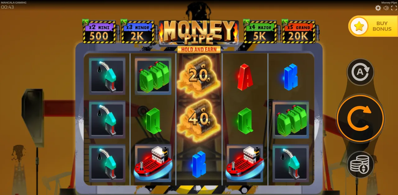 Money Pipe - grille en cours de partie