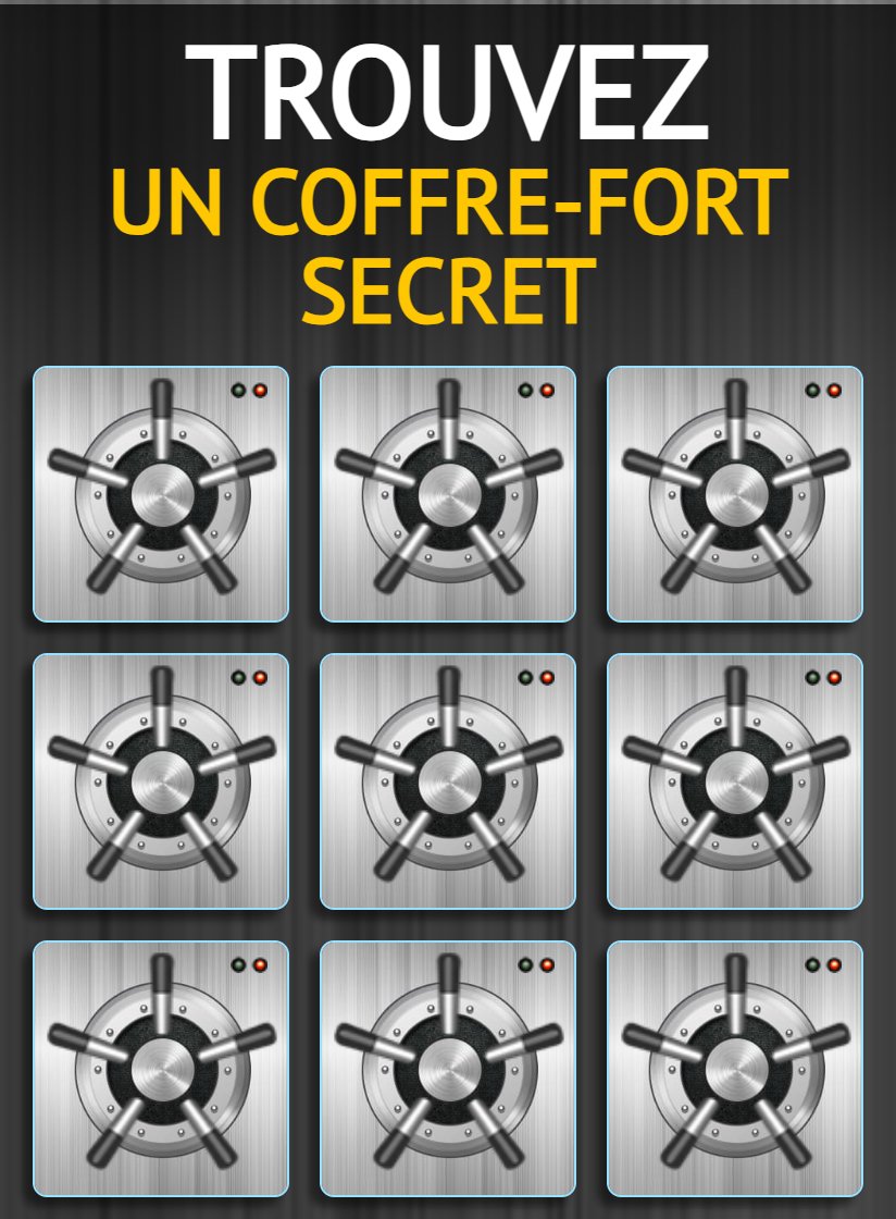 Safe : neuf portes de coffre-fort en acier avec volant à cinq branches et deux voyants
