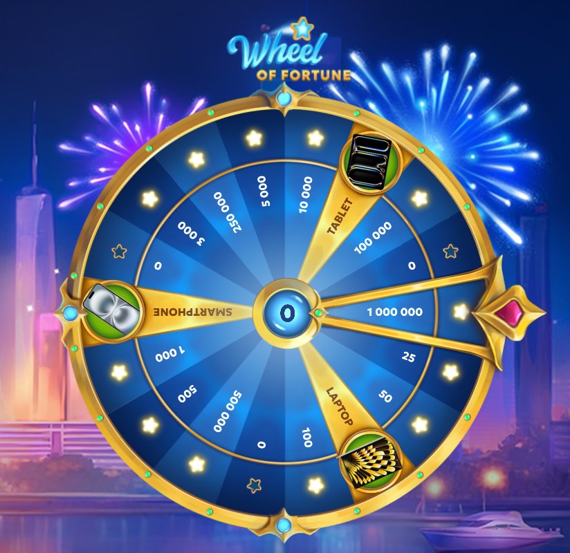 Wheel of Fortune : la roue cerclée d'or avec ses secteurs à points et à gadgets