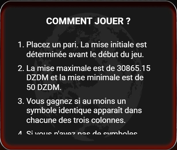 Star Wars : fenêtre Comment jouer au cadre rouge, pari et symbole identique dans les trois colonnes