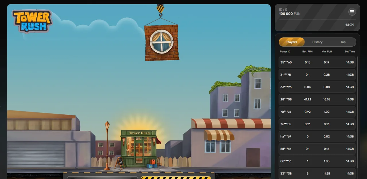 Tower Rush - reels after a spin