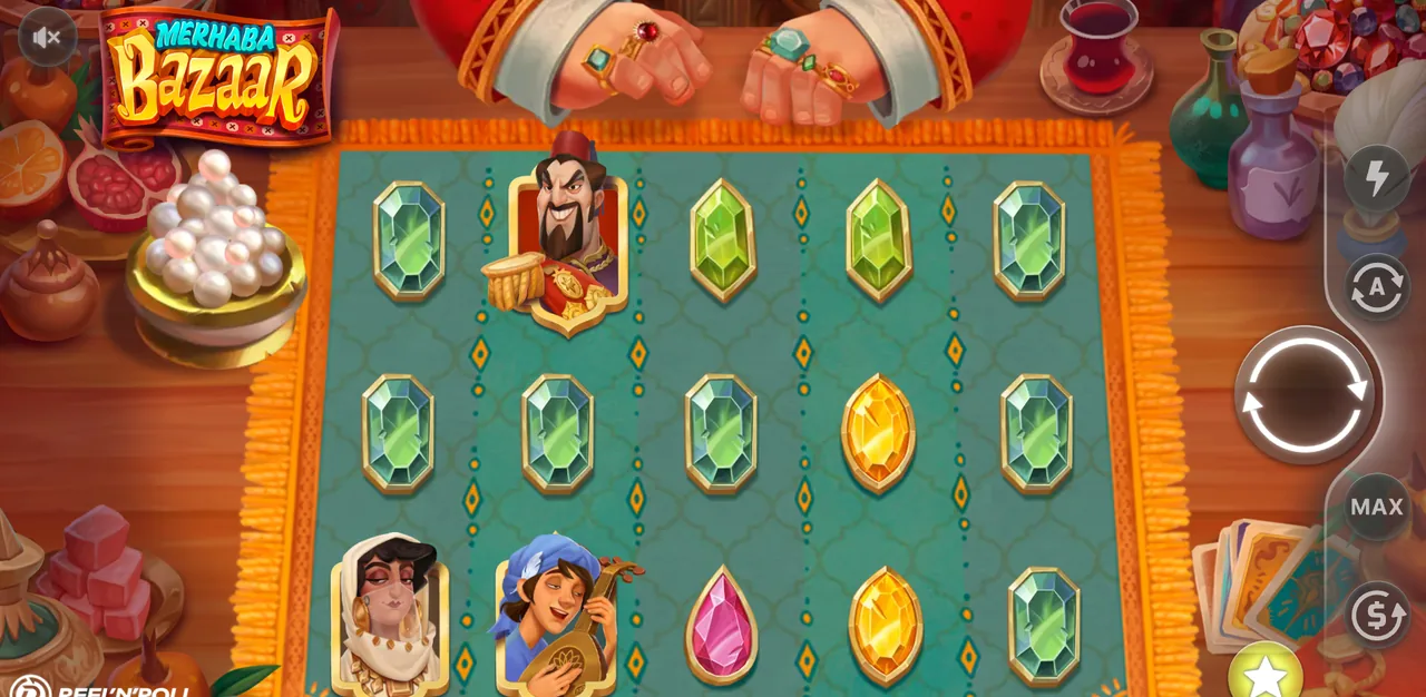 Merhaba Bazaar: Hold and Win - grille en cours de partie