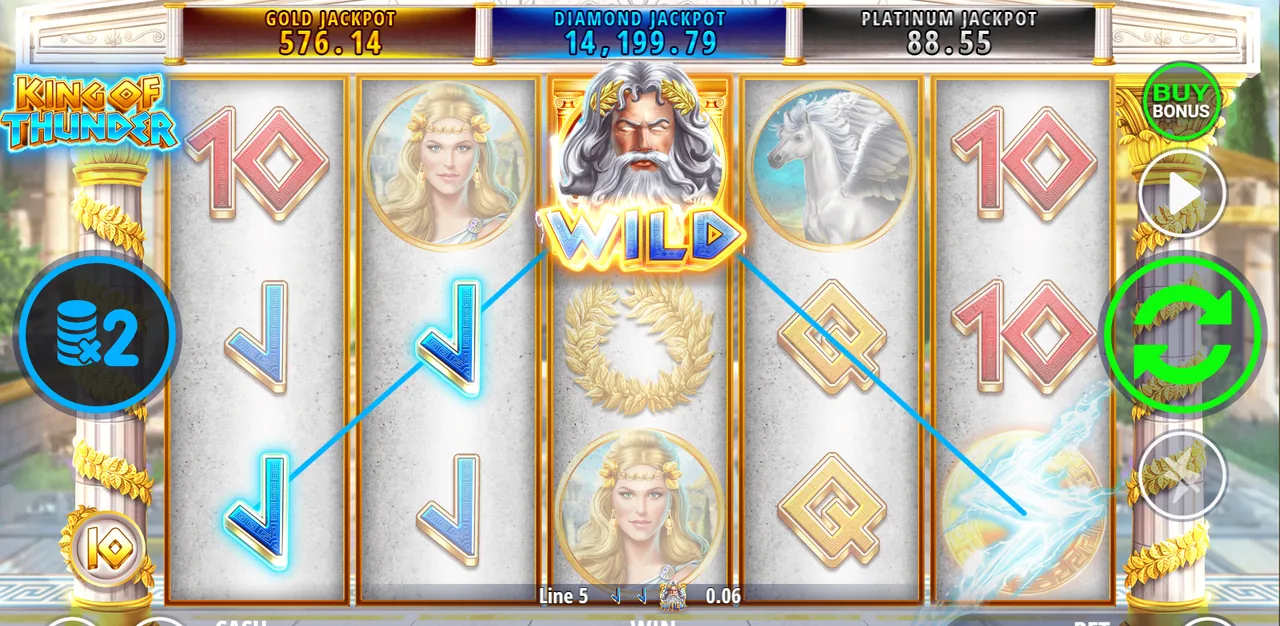 King Of Thunder - grille en cours de partie