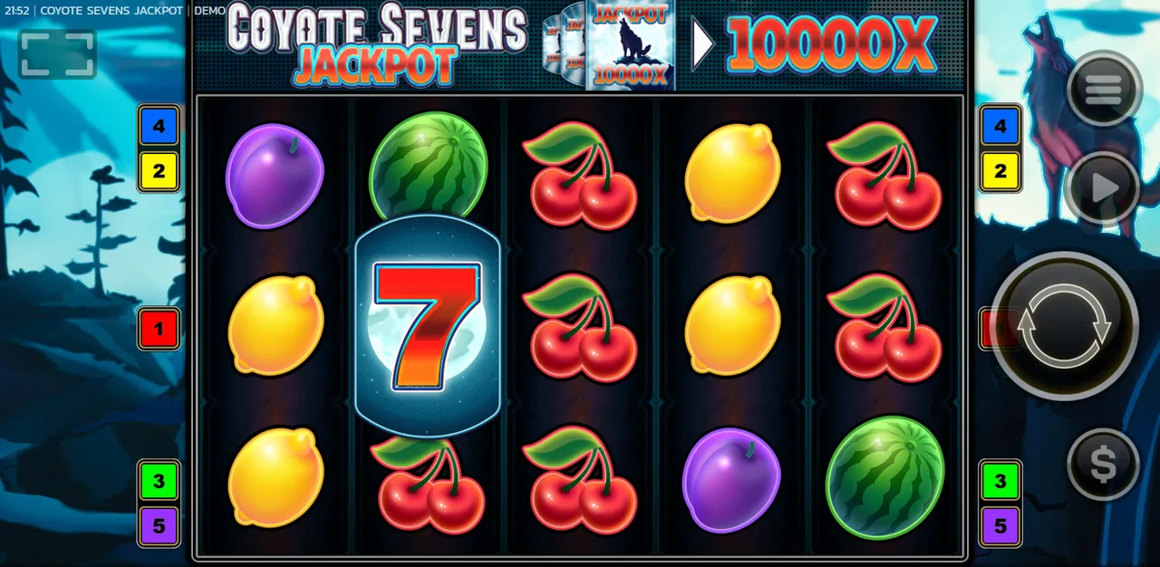 Coyote Sevens Jackpot - écran de jeu