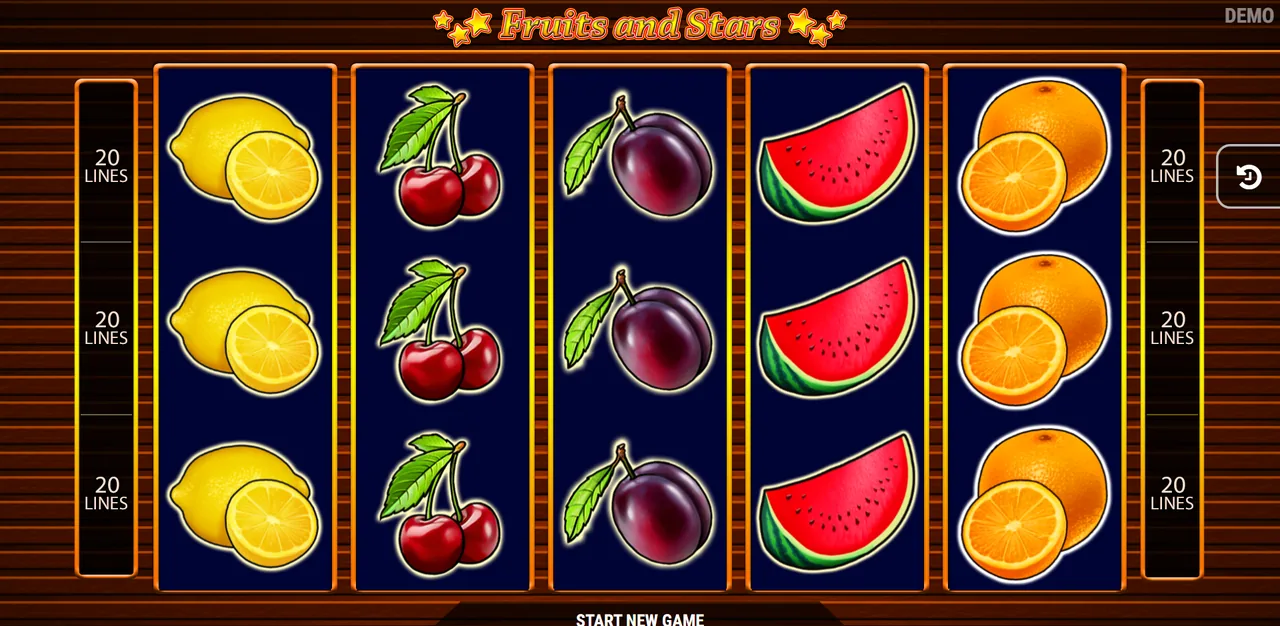 Fruits and Stars - écran de jeu