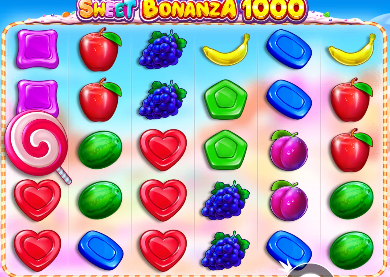 Sweet Bonanza 1000 - rouleaux après un tour