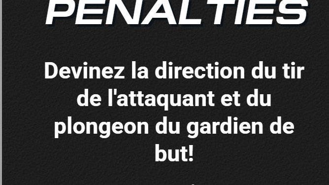 Penalties : deviner la direction du tir et du plongeon