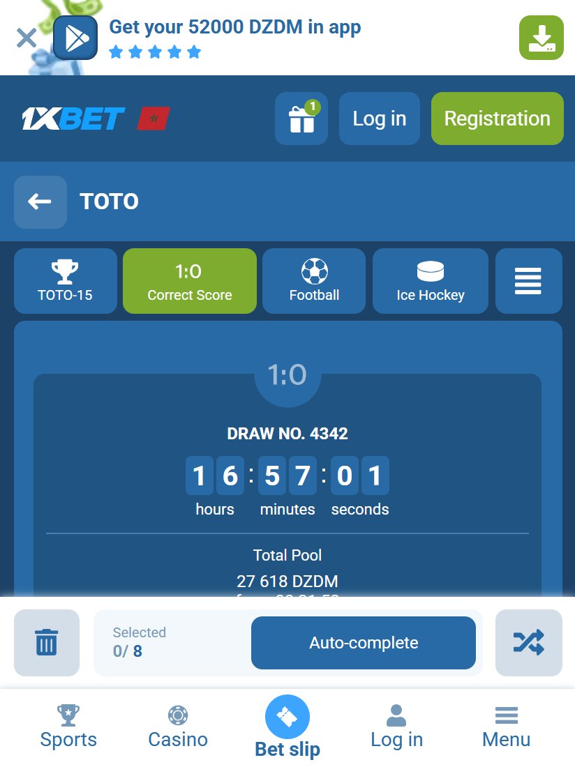 TOTO Correct Score: rules, prize pool and jackpot