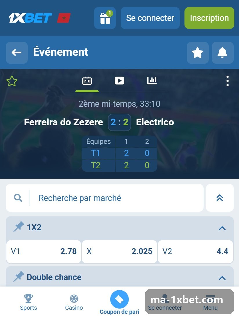 Futsal 2026 - match à 2-2 en seconde période avec score par mi-temps