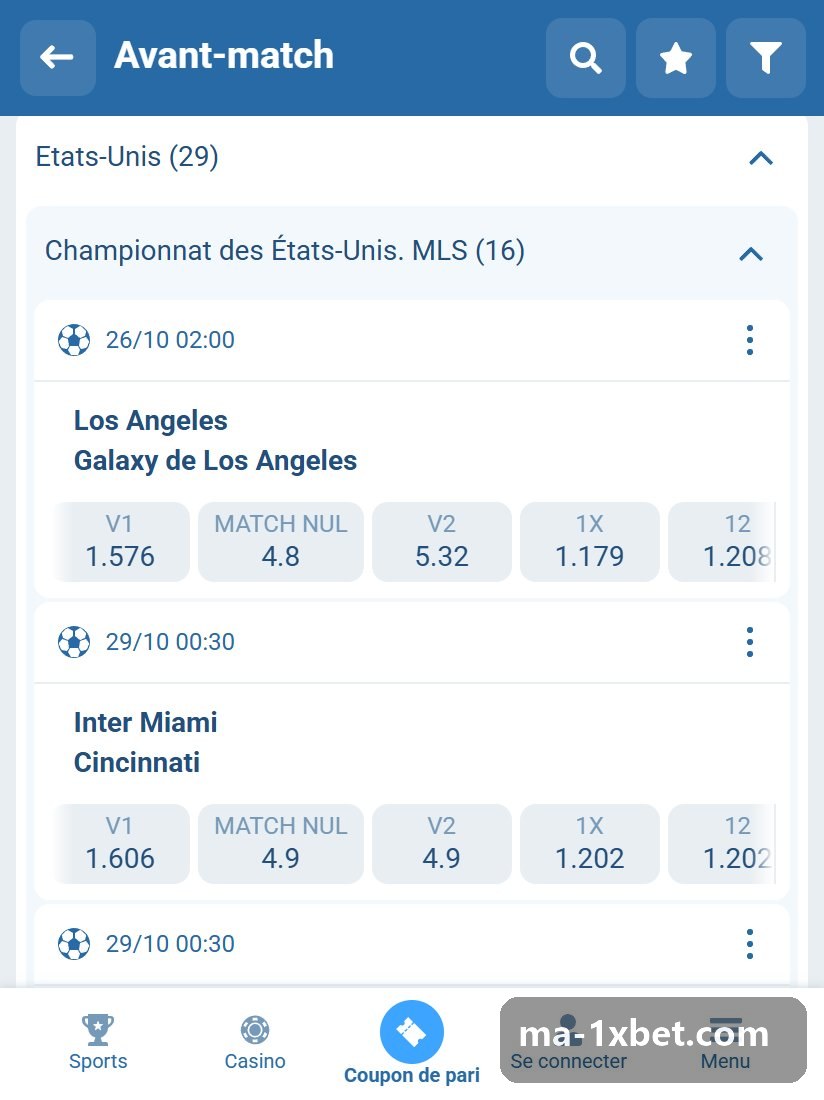 USA. MLS: MLS fixtures in the pre-match line